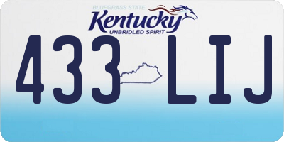 KY license plate 433LIJ