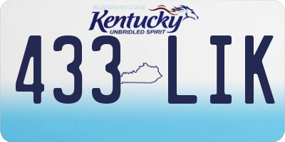 KY license plate 433LIK