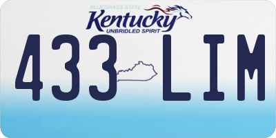KY license plate 433LIM