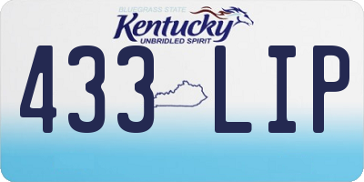 KY license plate 433LIP