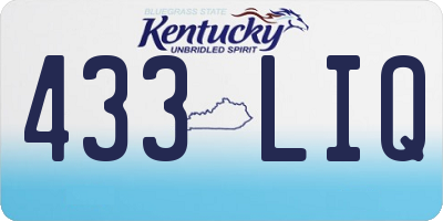 KY license plate 433LIQ