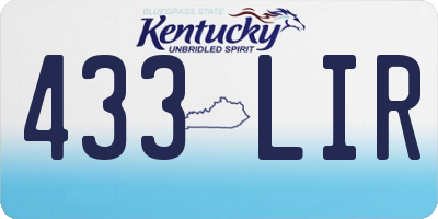 KY license plate 433LIR