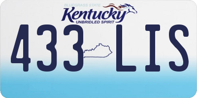 KY license plate 433LIS