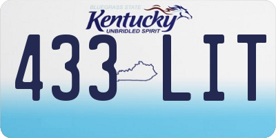 KY license plate 433LIT