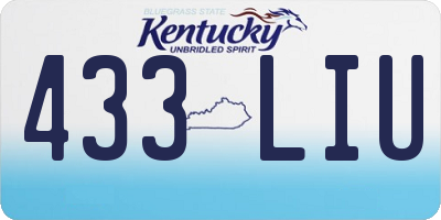 KY license plate 433LIU