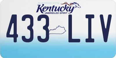 KY license plate 433LIV