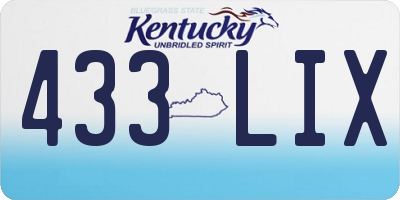 KY license plate 433LIX