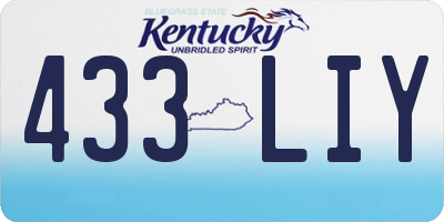 KY license plate 433LIY