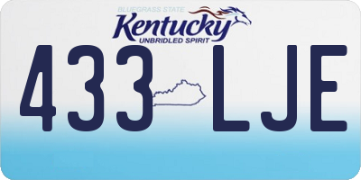 KY license plate 433LJE