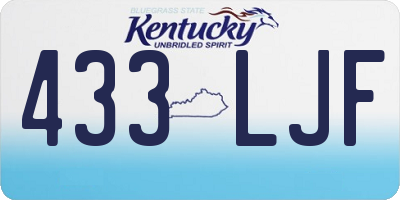 KY license plate 433LJF