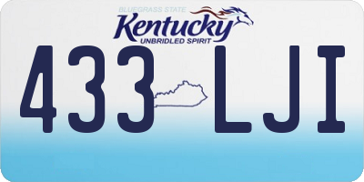 KY license plate 433LJI