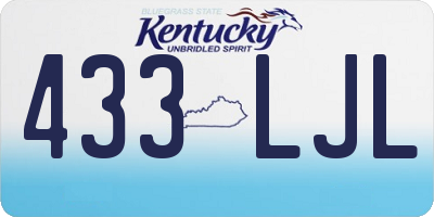 KY license plate 433LJL