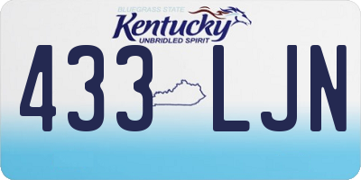 KY license plate 433LJN