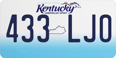 KY license plate 433LJO