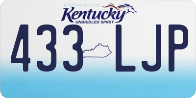 KY license plate 433LJP