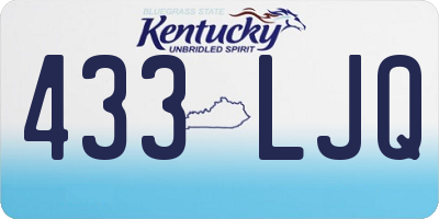 KY license plate 433LJQ