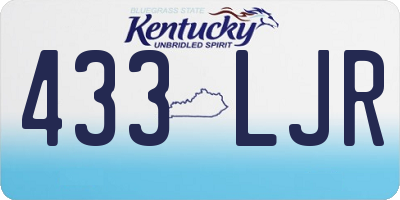 KY license plate 433LJR