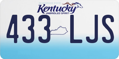 KY license plate 433LJS