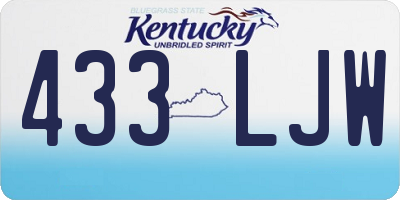 KY license plate 433LJW
