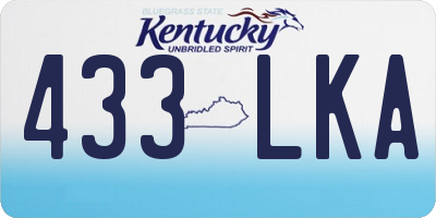 KY license plate 433LKA