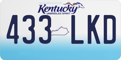 KY license plate 433LKD