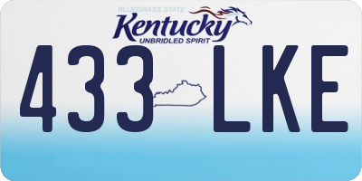 KY license plate 433LKE