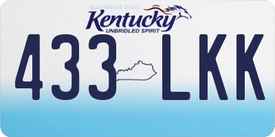 KY license plate 433LKK