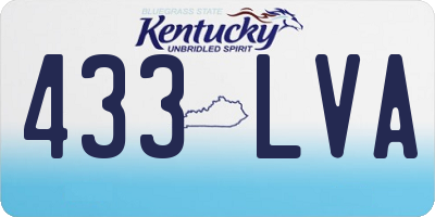 KY license plate 433LVA