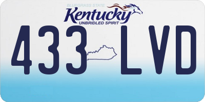 KY license plate 433LVD