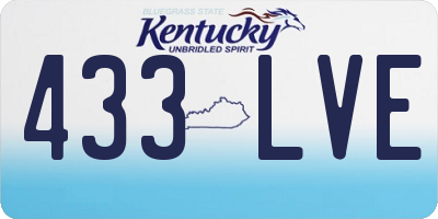 KY license plate 433LVE