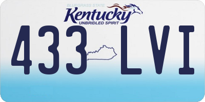 KY license plate 433LVI