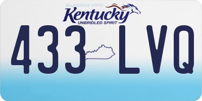 KY license plate 433LVQ