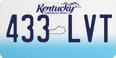 KY license plate 433LVT
