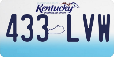 KY license plate 433LVW