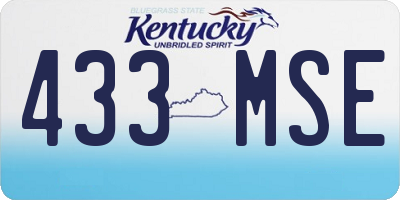 KY license plate 433MSE