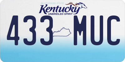 KY license plate 433MUC