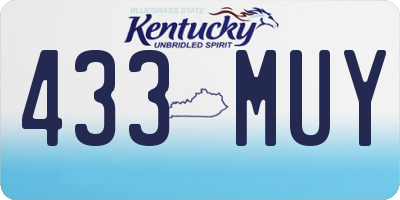 KY license plate 433MUY
