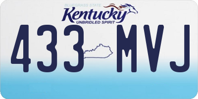 KY license plate 433MVJ