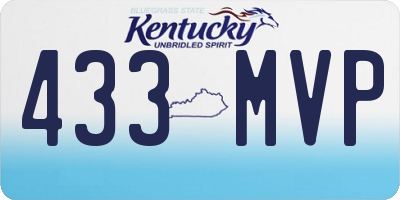 KY license plate 433MVP