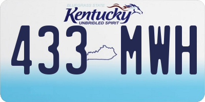 KY license plate 433MWH