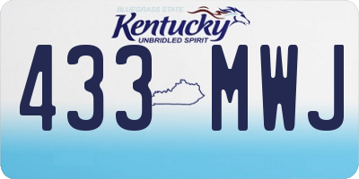 KY license plate 433MWJ