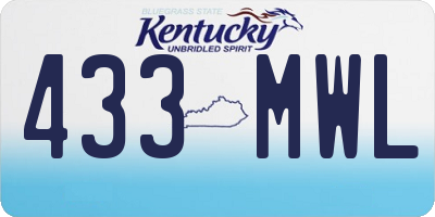 KY license plate 433MWL