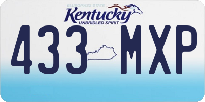 KY license plate 433MXP