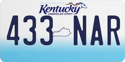 KY license plate 433NAR