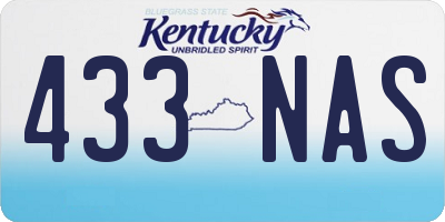KY license plate 433NAS