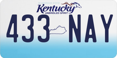 KY license plate 433NAY