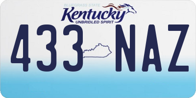 KY license plate 433NAZ