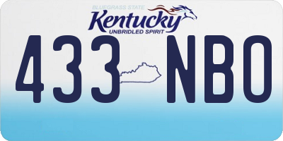KY license plate 433NBO