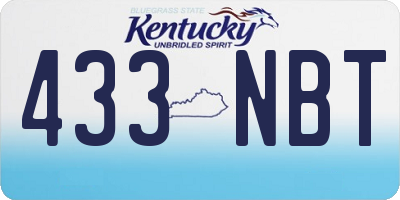KY license plate 433NBT