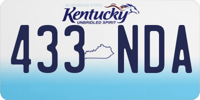 KY license plate 433NDA